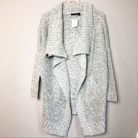 Nordstrom Sweaters - Nordstrom RDI Winter White Long Snap Cardigan Sz L